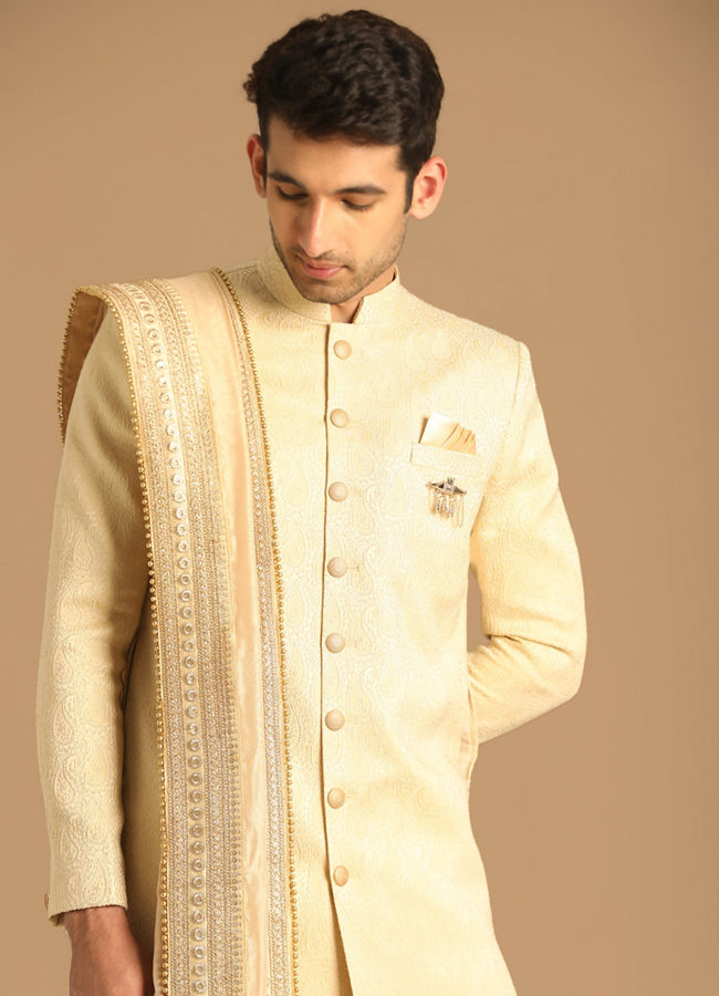 Timeless Beige Sherwani image number 0